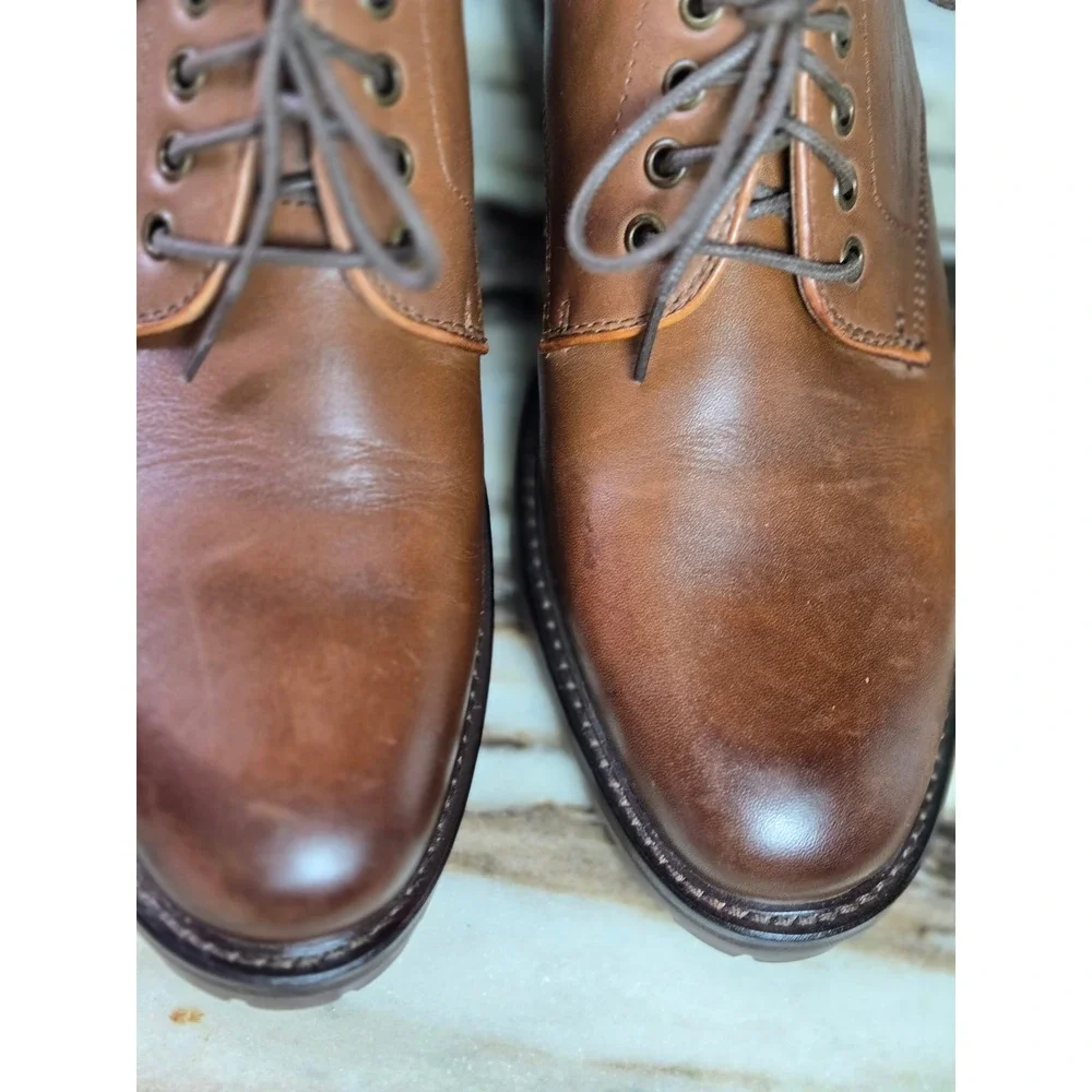 Mark Nason Los Angeles Mens Brown Leather Lug Sole Plain Toe Derby‎ Oxford Shoes